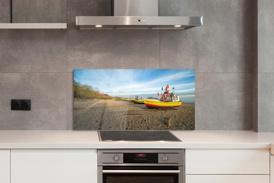 Painel de vidro Barcos de praia de Gdańsk