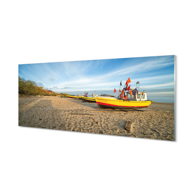 Painel de vidro Barcos de praia de Gdańsk