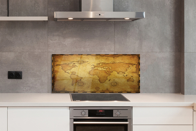 Painel de vidro Mapa antigo, bordas queimadas