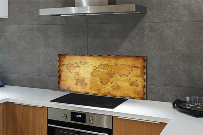 Painel de vidro Mapa antigo, bordas queimadas