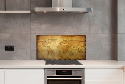 Painel de vidro Mapa antigo, bordas queimadas