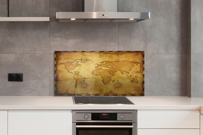 Painel de vidro Mapa antigo, bordas queimadas