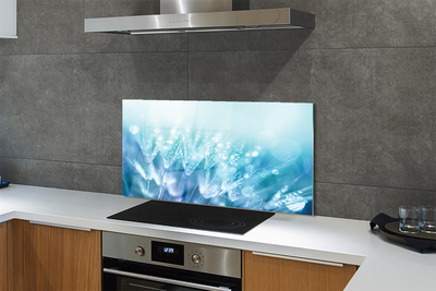 Painel de vidro Resumo de gotas de dente-de-leão