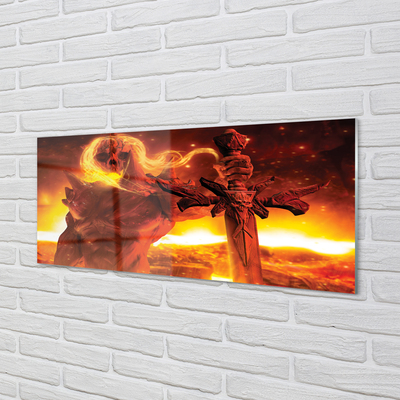 Painel de vidro Espada de figura terrível