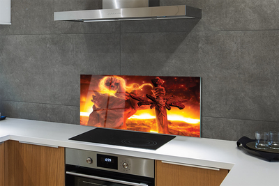 Painel de vidro Espada de figura terrível