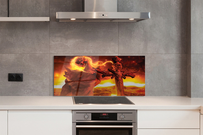 Painel de vidro Espada de figura terrível