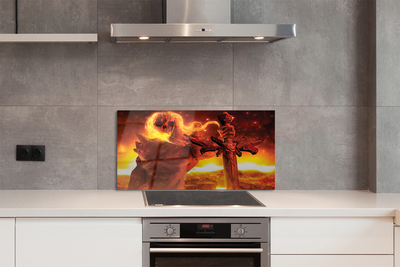 Painel de vidro Espada de figura terrível