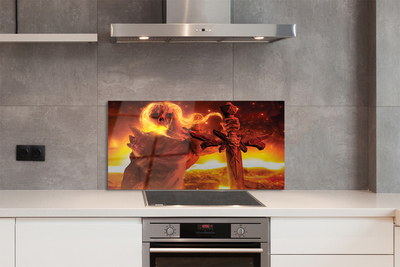 Painel de vidro Espada de figura terrível