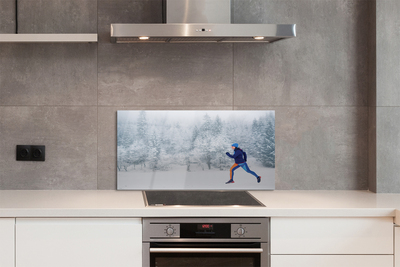 Painel de vidro Boneco de neve da floresta de inverno