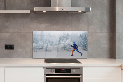 Painel de vidro Boneco de neve da floresta de inverno