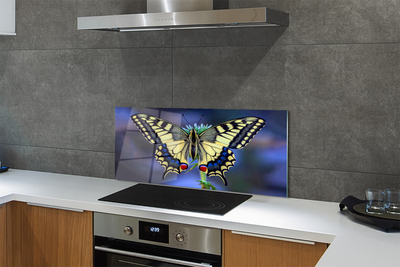 Painel de vidro Borboleta em uma flor