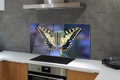 Painel de vidro Borboleta em uma flor