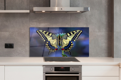 Painel de vidro Borboleta em uma flor