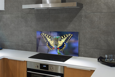 Painel de vidro Borboleta em uma flor