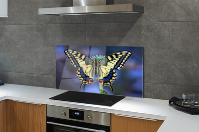 Painel de vidro Borboleta em uma flor