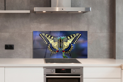 Painel de vidro Borboleta em uma flor