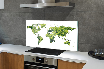 Painel de vidro Mapa de grama verde