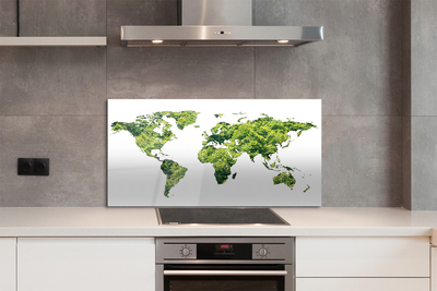 Painel de vidro Mapa de grama verde