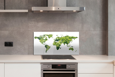 Painel de vidro Mapa de grama verde
