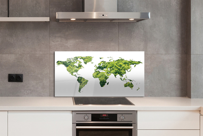Painel de vidro Mapa de grama verde