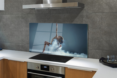 Painel de vidro Mulher dançando fumaça