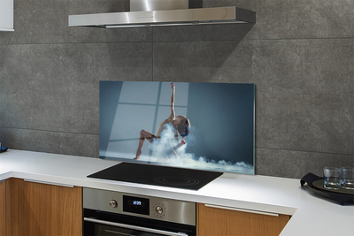 Painel de vidro Mulher dançando fumaça