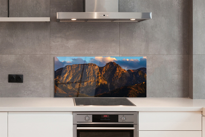 Painel de vidro Pôr do sol na montanha