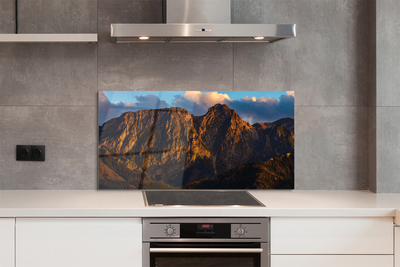 Painel de vidro Pôr do sol na montanha