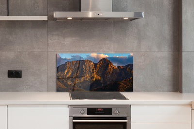 Painel de vidro Pôr do sol na montanha