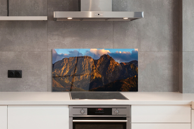 Painel de vidro Pôr do sol na montanha