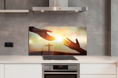 Painel de vidro Mãos cruzadas