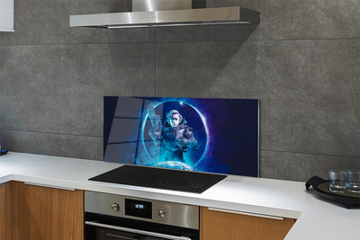 Painel de vidro Mulher espacial lua