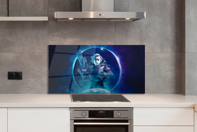 Painel de vidro Mulher espacial lua