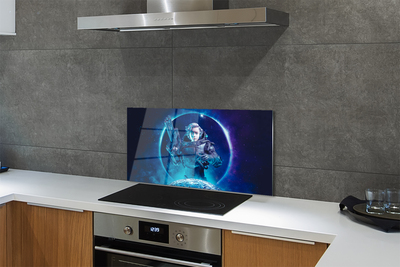 Painel de vidro Mulher espacial lua