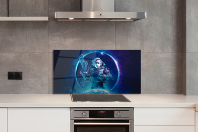 Painel de vidro Mulher espacial lua