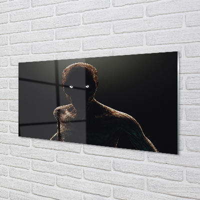 Painel de vidro Figura careca e assustadora