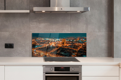 Painel de vidro Igreja noturna panorâmica de Gdansk