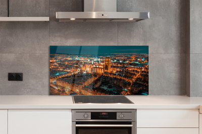 Painel de vidro Igreja noturna panorâmica de Gdansk