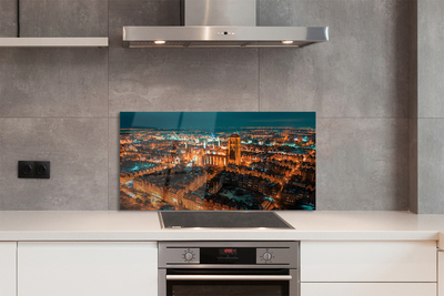 Painel de vidro Igreja noturna panorâmica de Gdansk