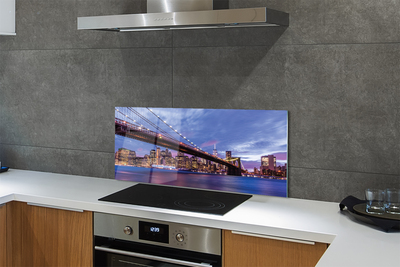 Painel de vidro Ponte pôr do sol arranha-céus