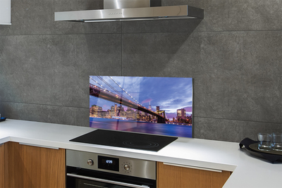 Painel de vidro Ponte pôr do sol arranha-céus