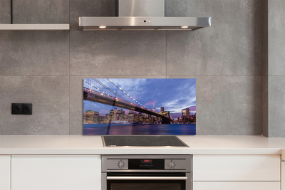 Painel de vidro Ponte pôr do sol arranha-céus