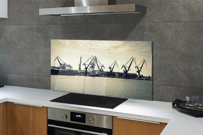 Painel de vidro Estaleiro de Gdansk Cranes River