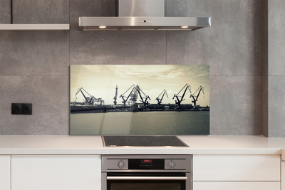 Painel de vidro Estaleiro de Gdansk Cranes River