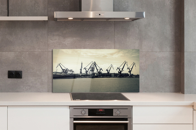 Painel de vidro Estaleiro de Gdansk Cranes River
