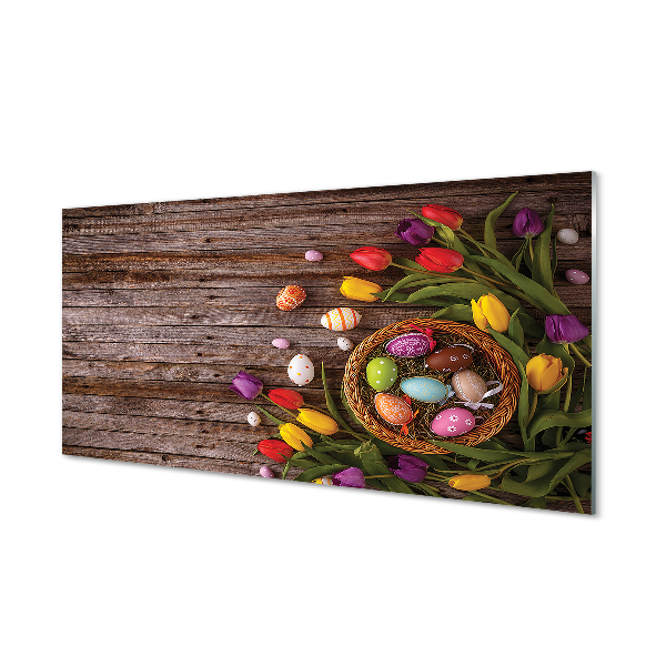 Painel de vidro Ovos tulipas placas