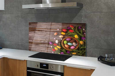 Painel de vidro Ovos tulipas placas