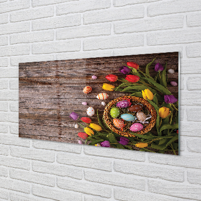 Painel de vidro Ovos tulipas placas
