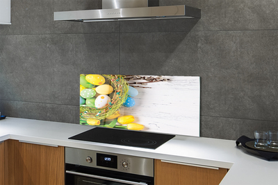 Painel de vidro Ovos, amentilhos, tulipas