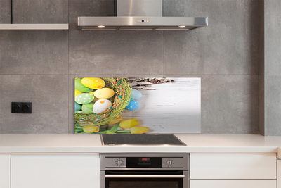 Painel de vidro Ovos, amentilhos, tulipas